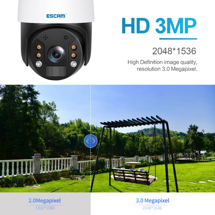 ESCAM QF724 3MP 24h Recording Cloud Storage PT 4G PIR Alarm IP Camera with Solar Panel, US Plug, EU Plug ESCAM QF724 3MP 24h Recording Cloud Storage PT 4G PIR Alarm IP Camera with Solar Panel, US Plug, EU Plug